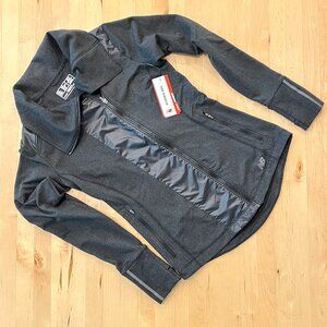 New Balance Running Jacket XS Grey Herringbone Knit NB Novelty Heat Yoga Studio